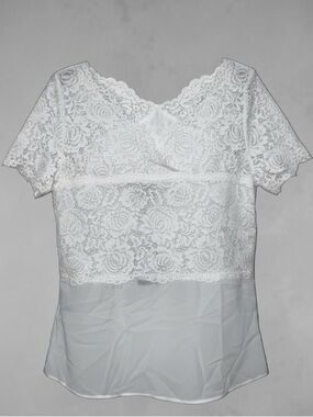 The Kooples Lace Blouse White  Size L NWT Sheer Chiffon Floral Side Zip